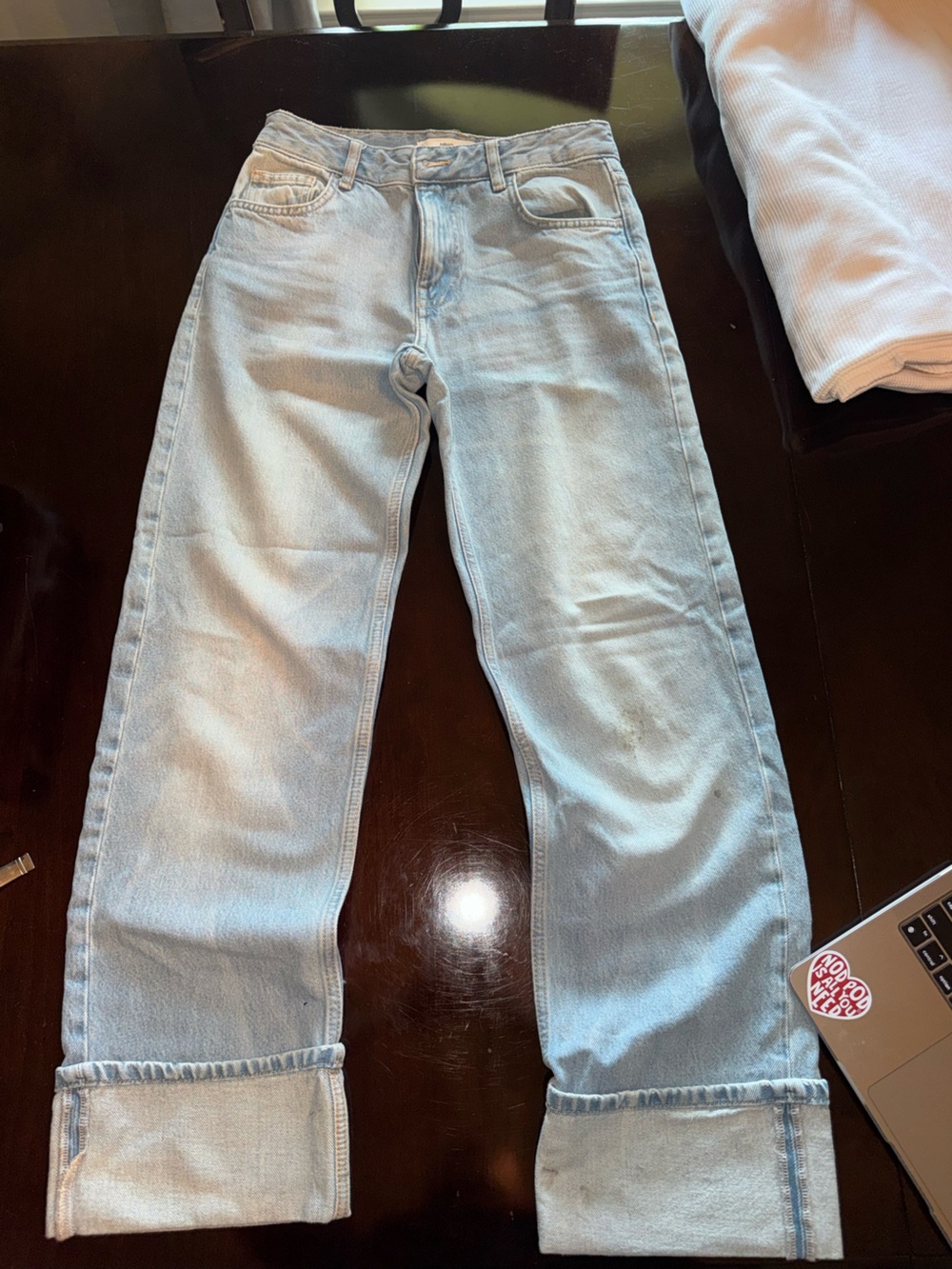Mango Light Wash Straight Leg Jeans